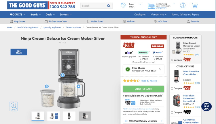 The Good Guys: Ninja Creami Deluxe Ice Cream Maker Silver – $298